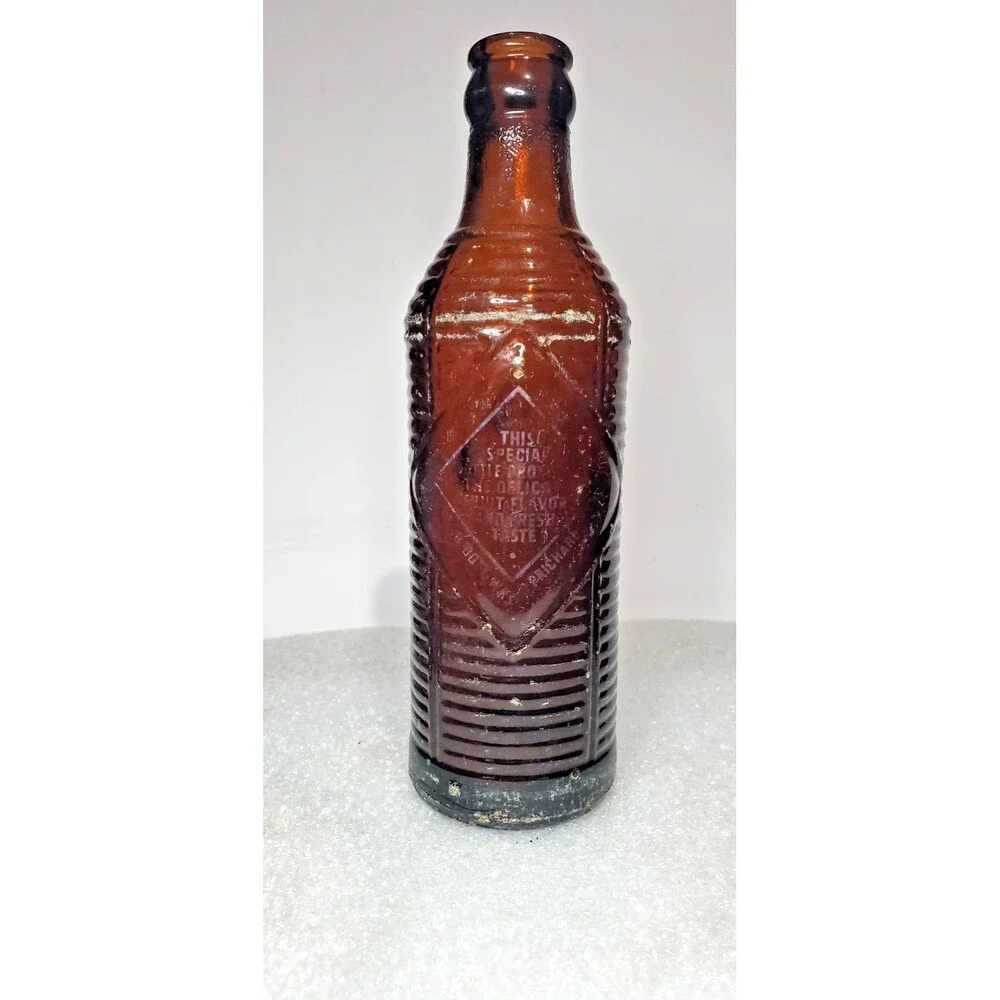 Orange Crush Brown Insulated Glass Bottle 1940s Prichard AL Rare Vintage Soda